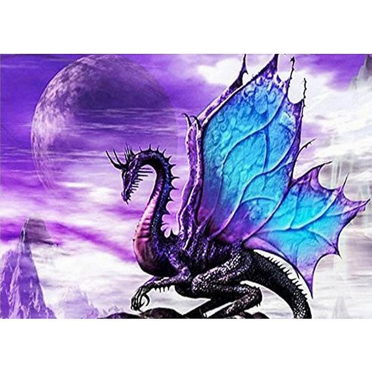 Purple Dragon - Full Round Drill Diamond Painting - 40x30cm(Canvas)