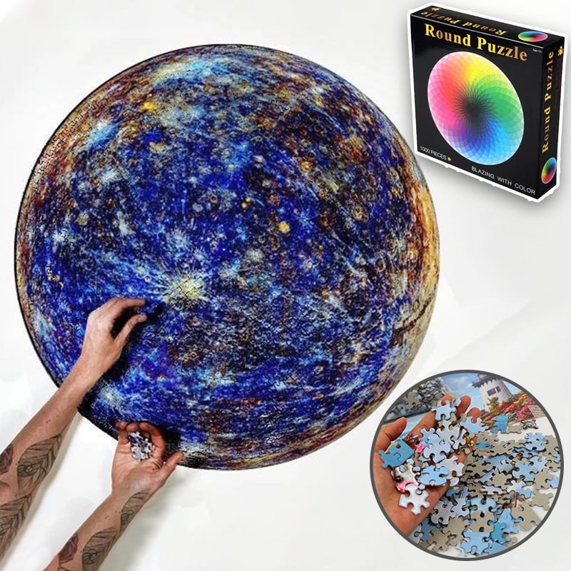 Round Jigsaw Puzzle 1000 Pieces DIY Educational Toys Puzzle For Kids Adult Unique Nebula Earth Moon Puzzles Games DIY Gifts - vzzhome