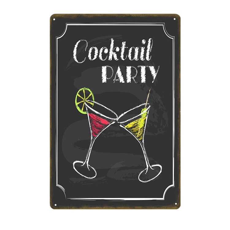 Cocktail Lounge - Vintage Tin Signs/Wooden Signs - 20x30cm & 30x40cm