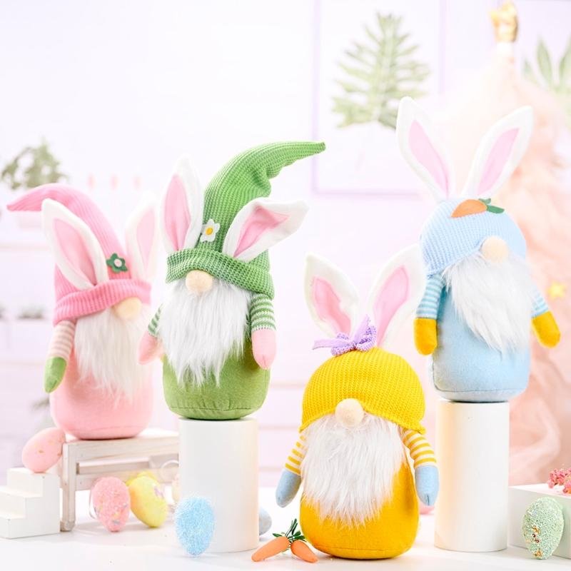 Handmade Bunny Gnome Doll With Adorable Hat For Easter Gift 2021、、sdecorshop