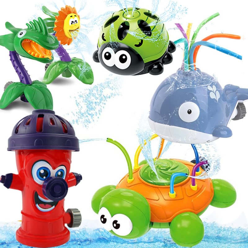 Outdoor Water Spray Sprinkler for Kids and Toddlers - Cute Lawn Spinning Flower Kids Sprinkler w/ Wiggle Tubes、、sdecorshop