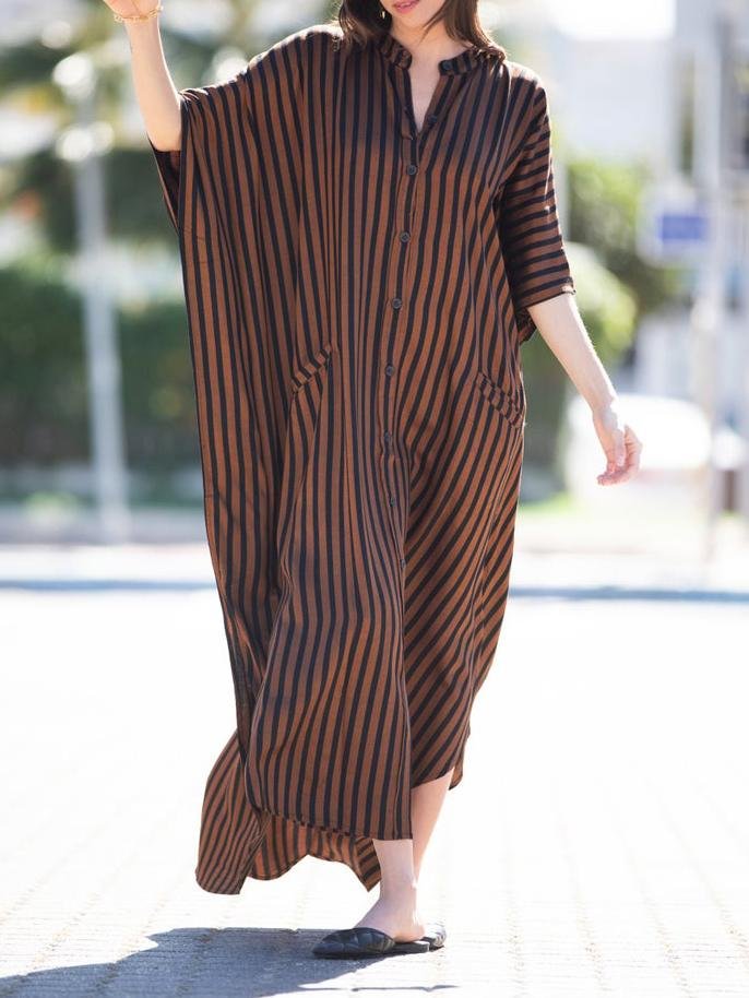 Casual holiday striped dress-Mayoulove