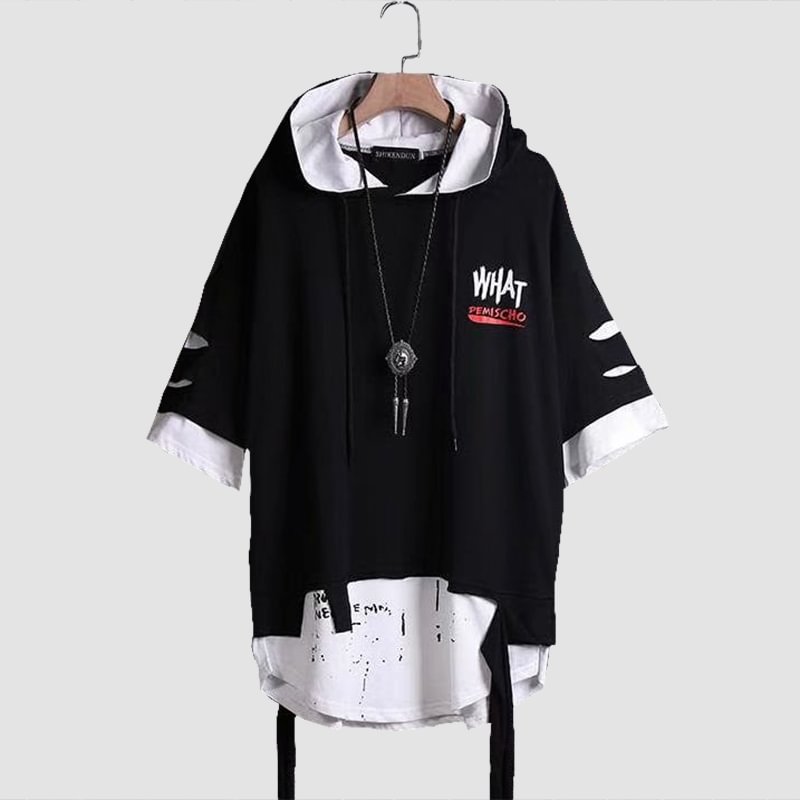 Ripped Hooded T-shirts