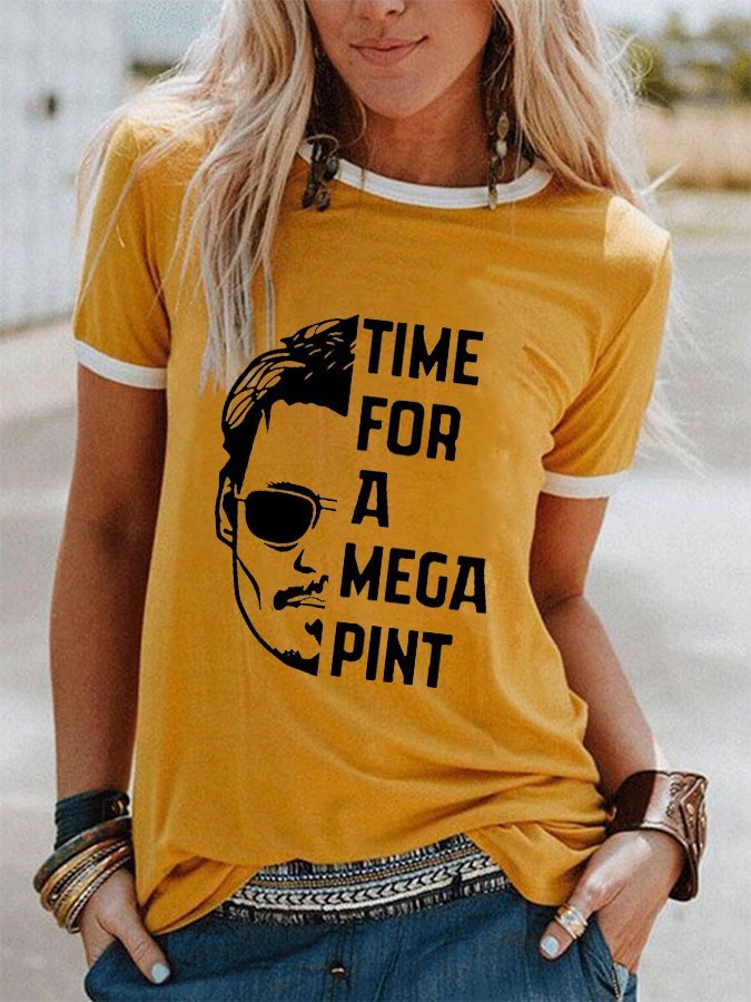 Women's TIME FOR A MEGA PINT Print T-Shirt