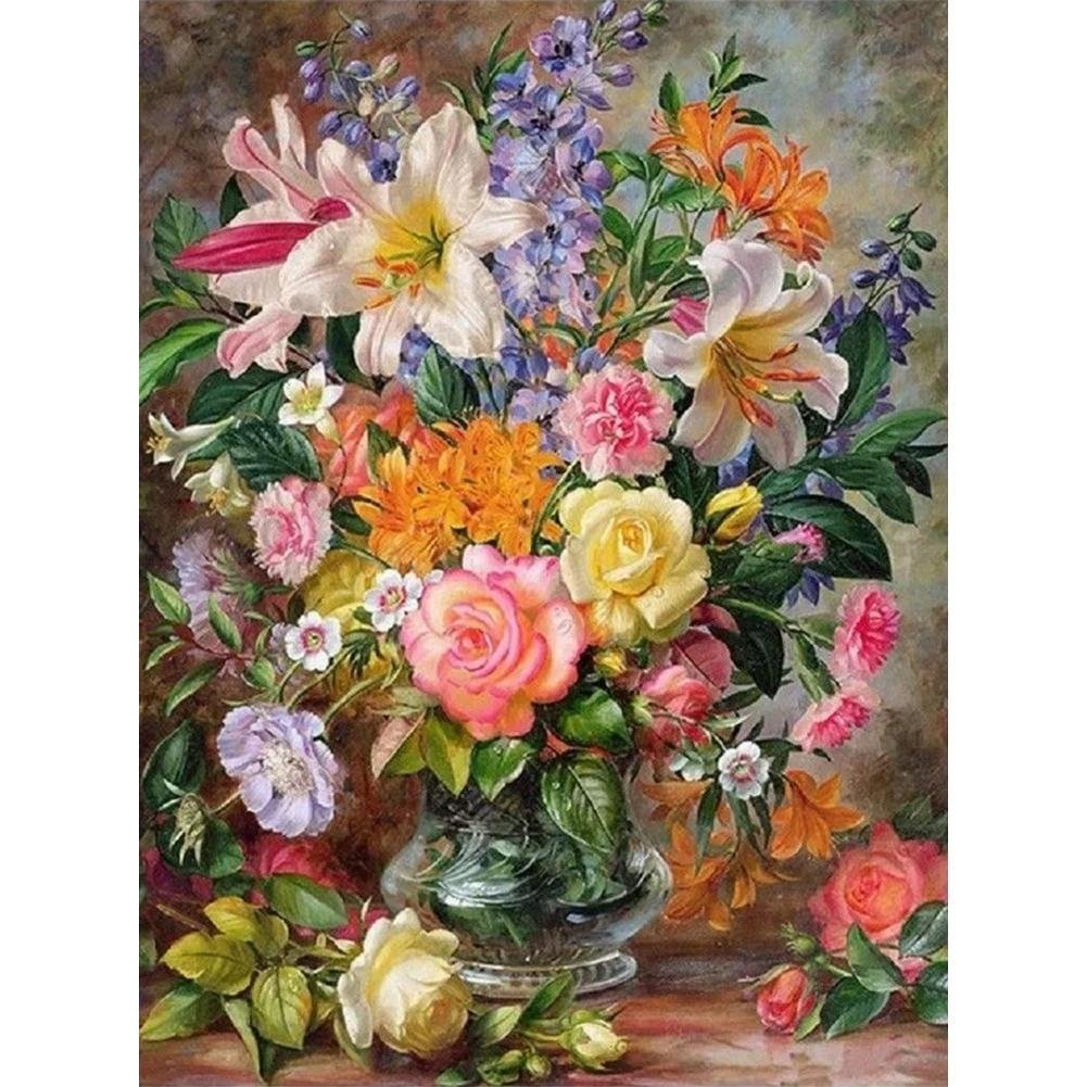 Peinture par numéro - Peinture à l’huile - Fleur colorée (40'50cm)