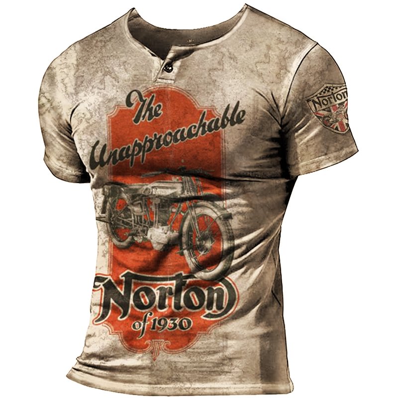 Mens Retro Norton Motorcycle Print T-shirt / [viawink] /