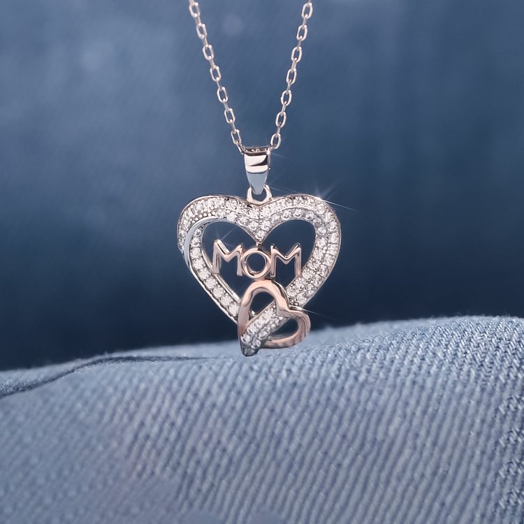 For Mom - S925 We are Connected Heart to Heart Mom Necklace