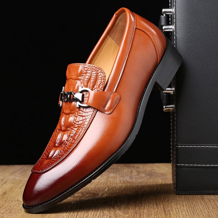 Italian men's British style pointed toe shoes