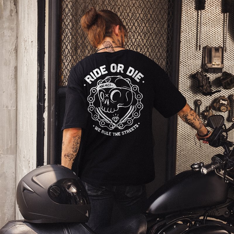 UPRANDY Ride Or Die Printed Casual Men's T-shirt -  UPRANDY