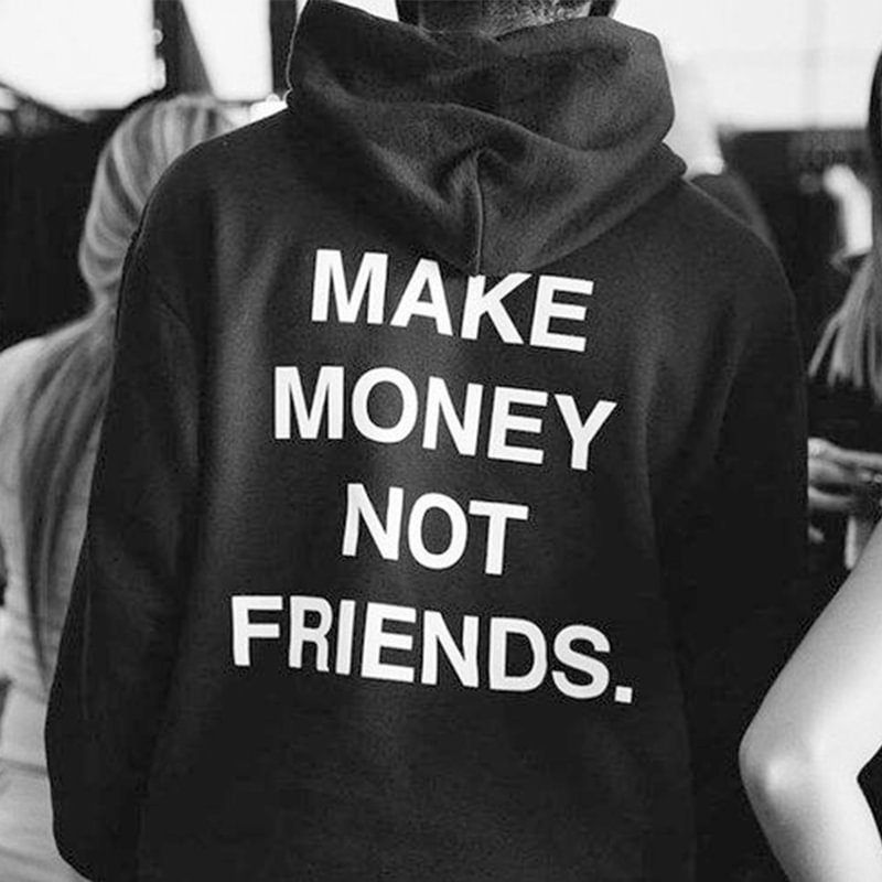 Cloeinc Make Money Not Friends Printed Men's  Hoodie - Cloeinc