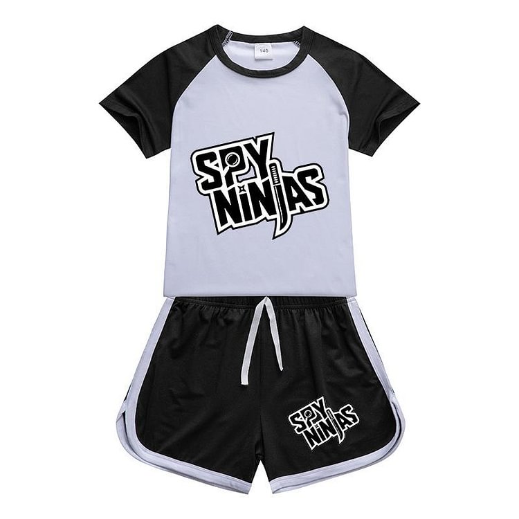 Mayoulove Kids SPY NINJAS Sportswear Outfits T-Shirt Shorts Sets-Mayoulove