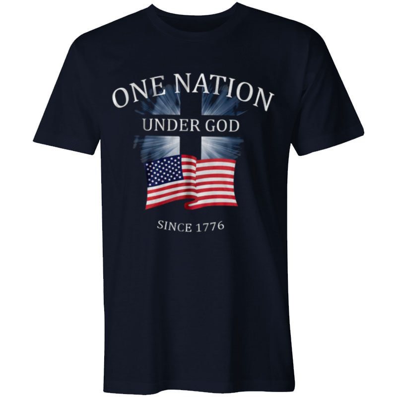 One Nation Under God Flag Printed Men's T-shirt - Krazyskull
