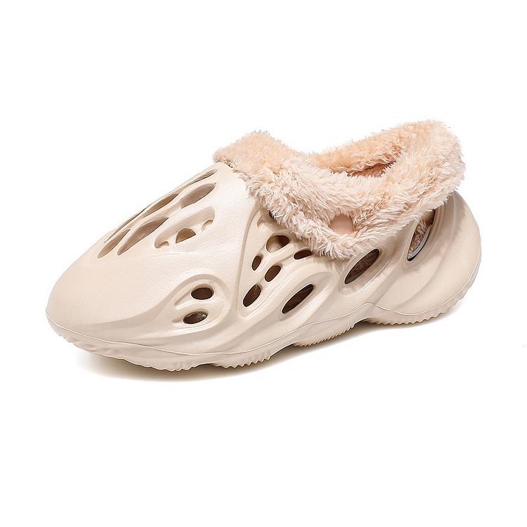 Men's Women's Foam Runner Furry Slip On Shoes
