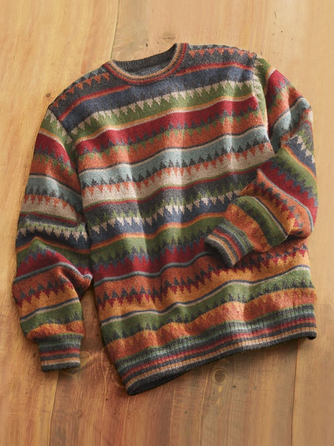 Multicolor Shift Tribal Vintage Floral-Print Sweater-Corachic