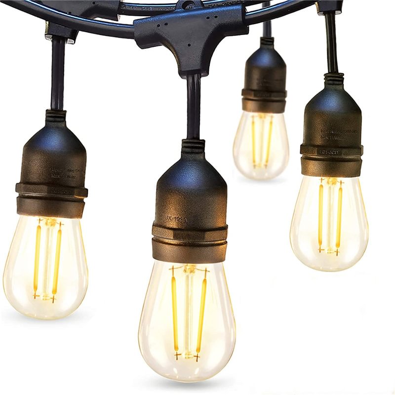 LED Outdoor String Lights 48FT,Weatherproof Vintage Bulbs For Patio Lights 、、sdecorshop