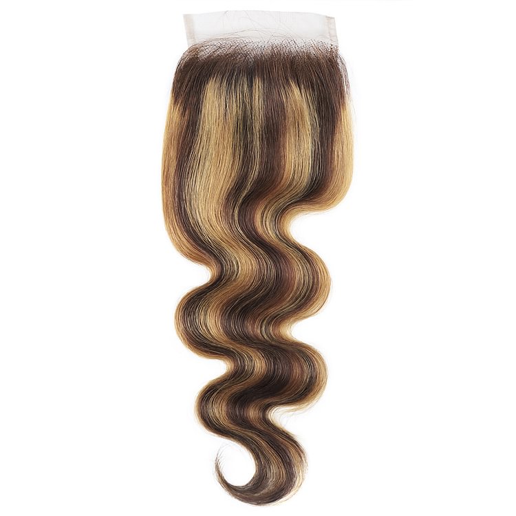 1 PC Golden Brown Body Wave 4x4 Lace  Closure丨Malaysian Virgin Hair