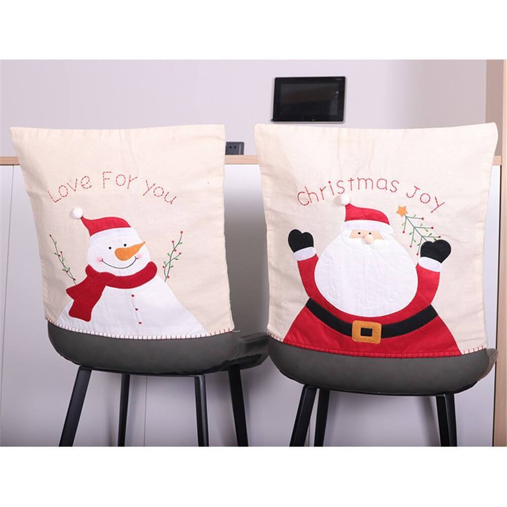 Christmas Chair Covers Christmas Santa Snowman Dining Room Decor Dinner Chair Back Covers