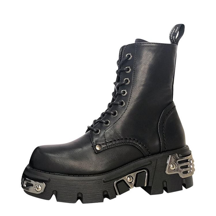 Metal Decor Motorcycle Boots