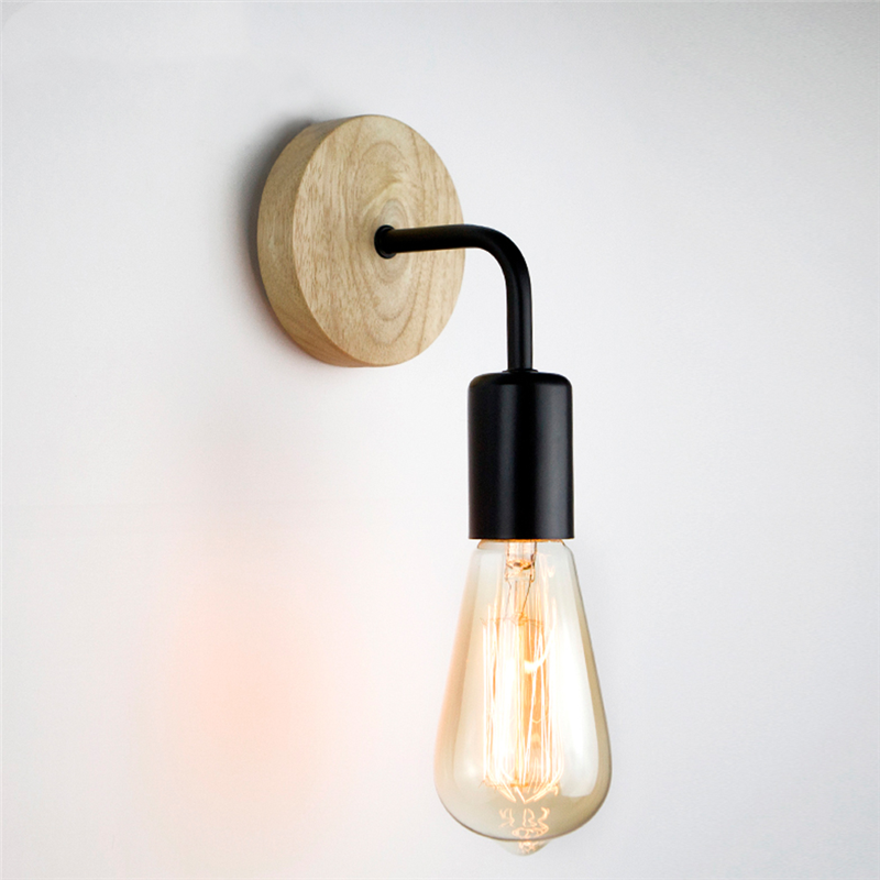 Wall Lamp Wood Industrial Loft Wall Lamp Vintage Retro Decor Wall Light Fixtures For Living Room Home Indoor Sconces Lighting Decorative、、sdecorshop