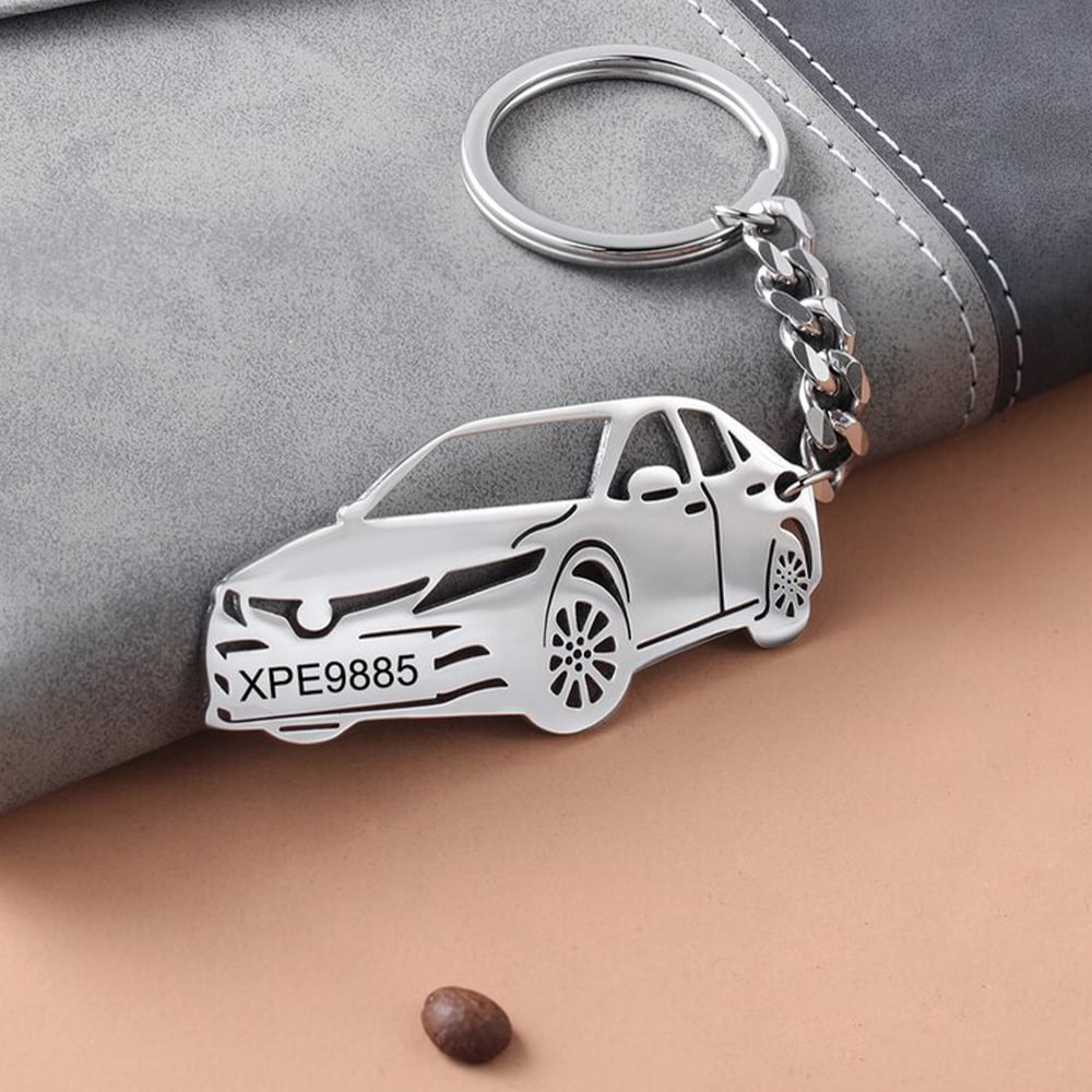 Personalised Toyota Camry Car with Custom Name Number Plate Keychain