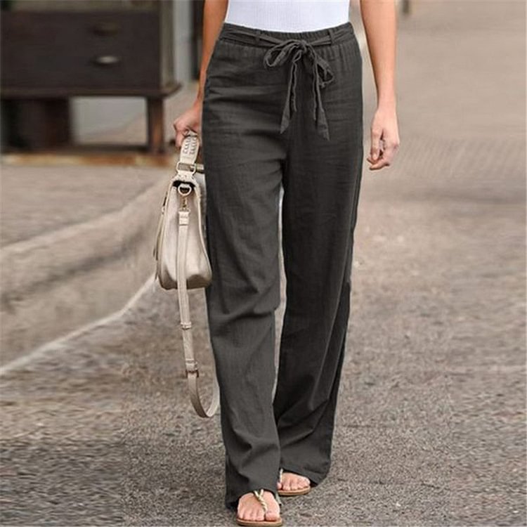 Women's cotton and linen trousers