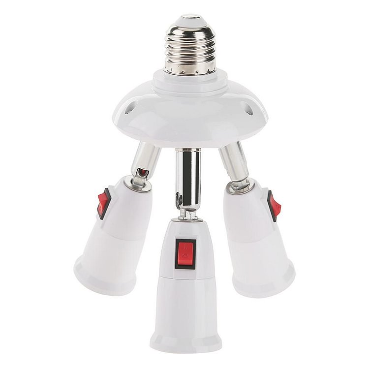 E27 Splitter 3/4 Heads Lamp Base Adjustable LED Light Holder Adapter Socket