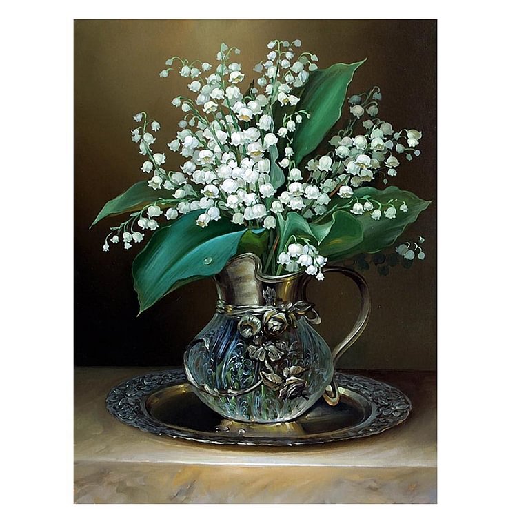 Lily Vase - Round Drill Diamond Painting - 30x40cm(Canvas)