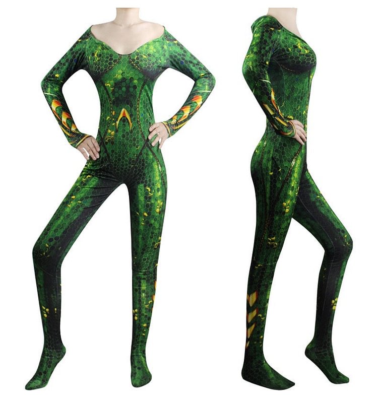 Mayoulove Aquaman  Mera Cosplay Costume Kids Adults Bodysuit Halloween Fancy Jumpsuits-Mayoulove