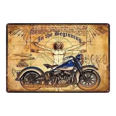 Classic Motorcycle In The Beginning - Vintage Tin Signs/Wooden Signs - 20x30cm & 30x40cm