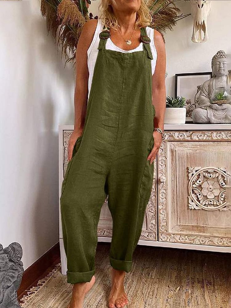Women's Cotton and Linen Overalls