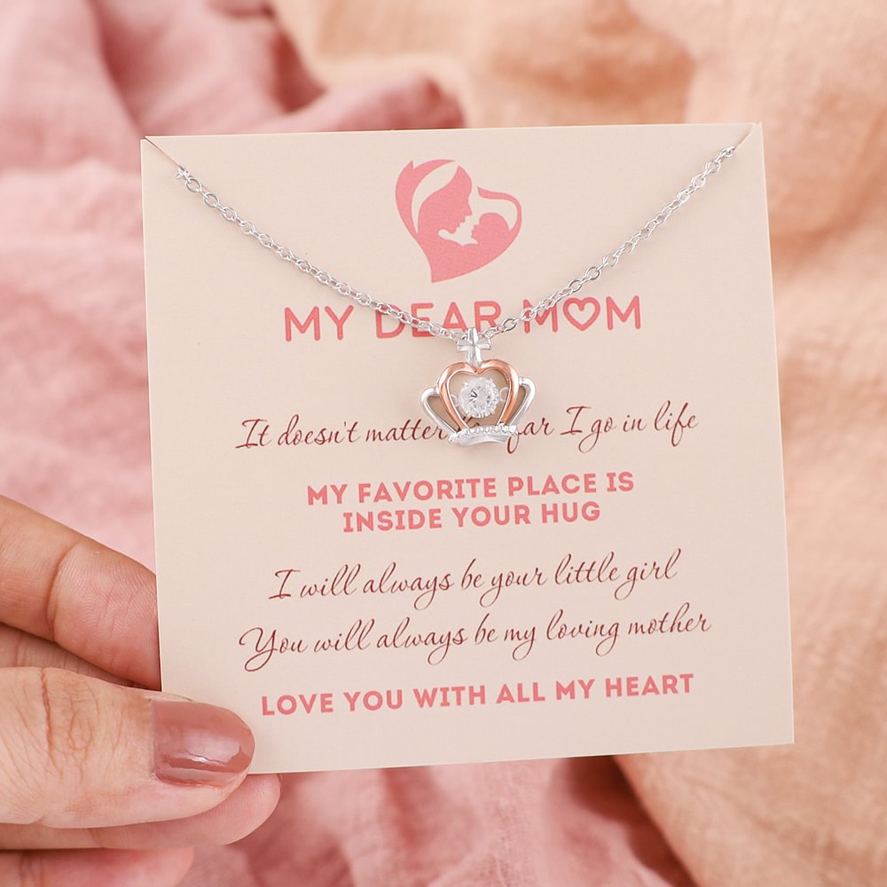 925 Sterling Silver "To Dear Mom" Crown Necklace Gift Set