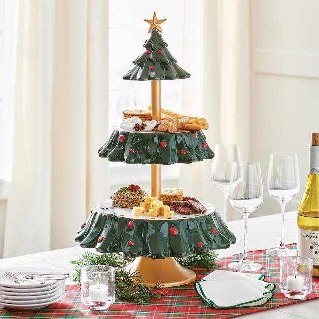 Christmas Tree Layered Snack Rack Christmas Party Decorations