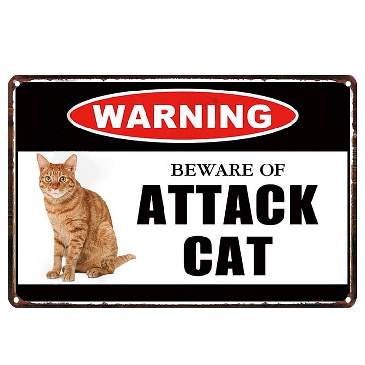Beware of Cat - Vintage Tin Signs/Wooden Signs - 20x30cm & 30x40cm
