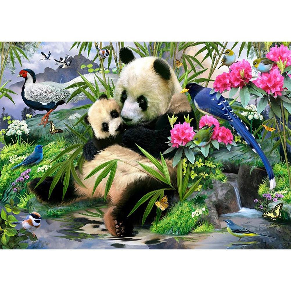 Peinture de diamant - ronde complète - panda