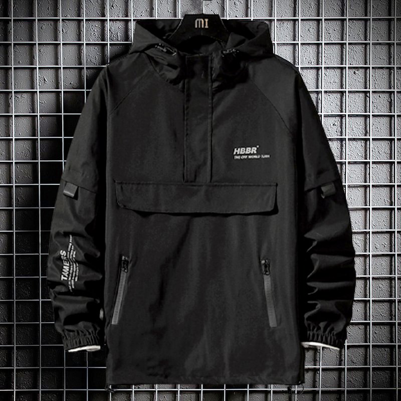 Casual Pullover Half-zipper Hooded Jacket / Techwear Club / Techwear