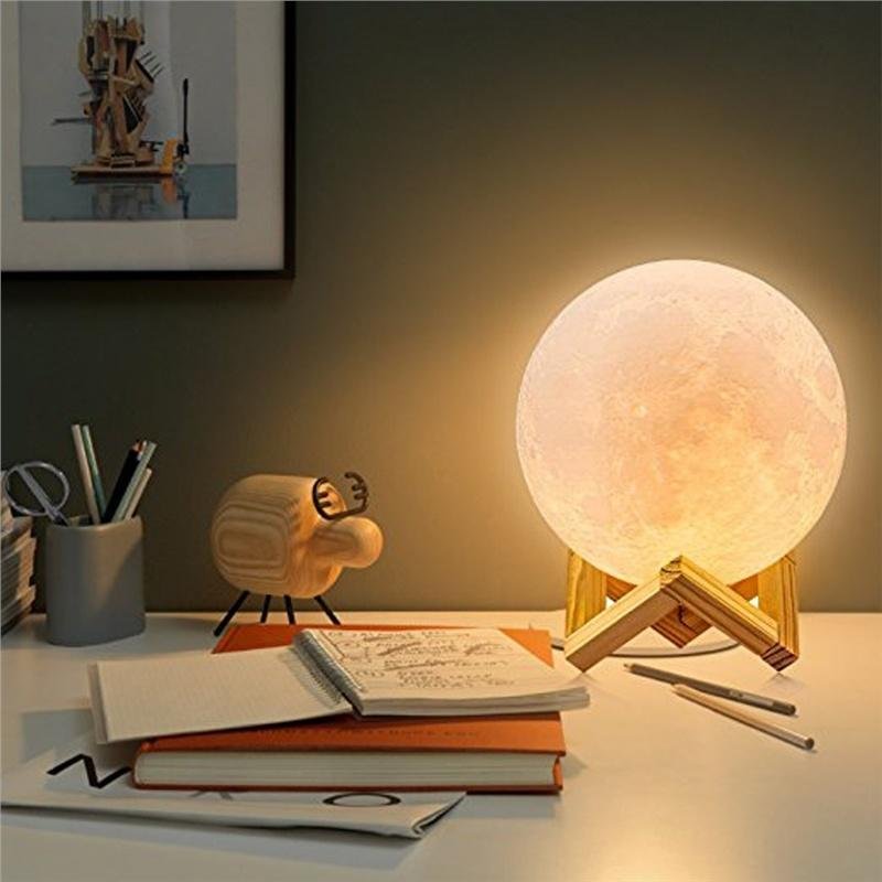 Moon Lamp Night Light /3D Printing Moon Lamp, 16 Colors LED lights、14413221362536236236、sdecorshop
