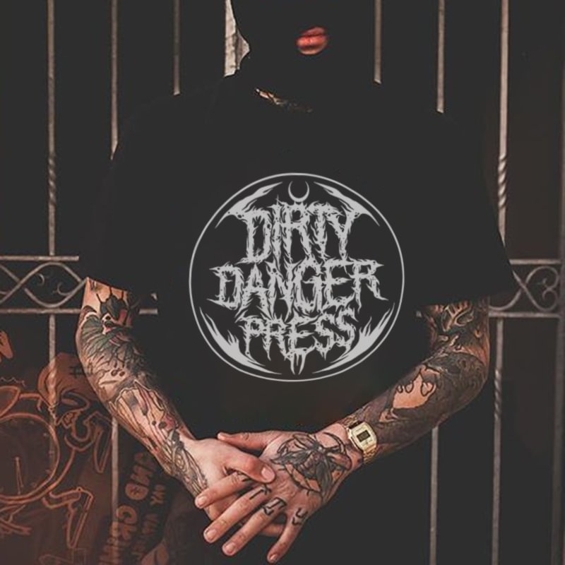 Dirty Danger Press Printing Casual Men's T-shirt Designer -  UPRANDY