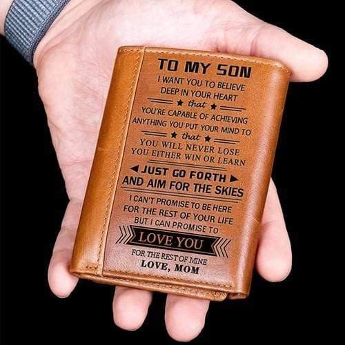 Mom To Son-Never Lose- Premium Leather Wallet-Mayoulove
