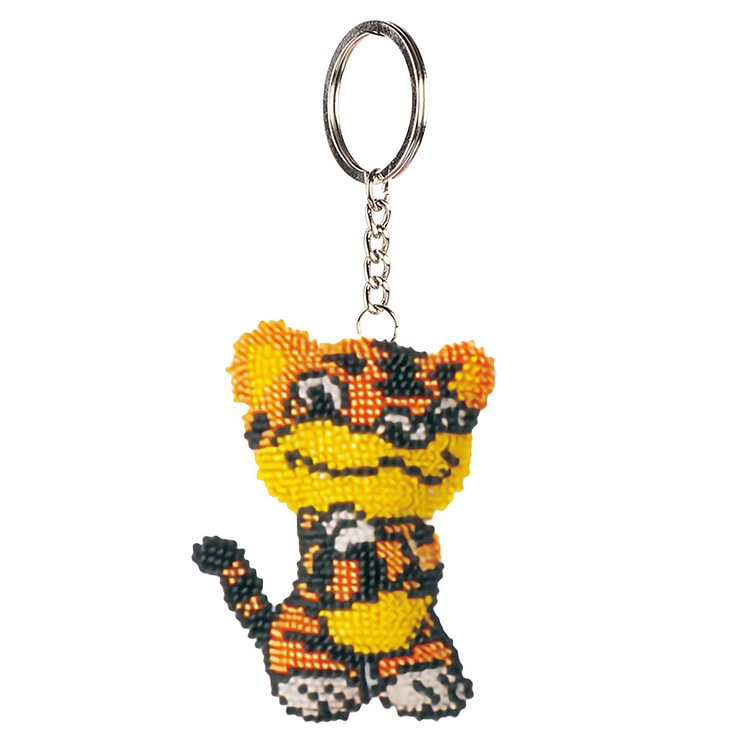 Chinese Zodiac-Tiger - Bead Embroidery Cross Stitch - Keychain