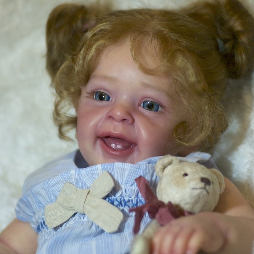 (New Series) 20" Lifelike Blue Eyes Handmade Silicone Reborn Baby Girl Kay,Best Gift of 2022
