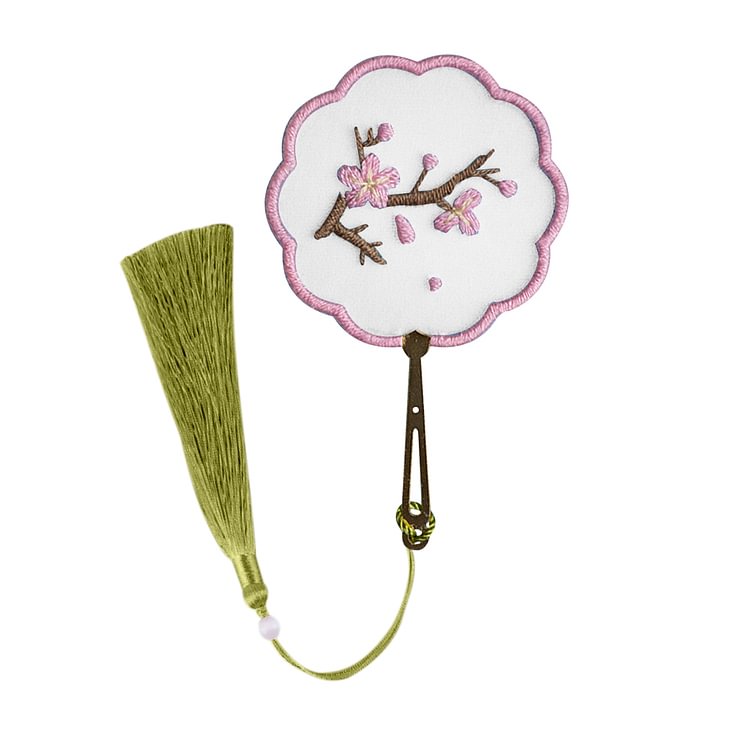 Pink Plum Blossom - Stamped  -Bookmark