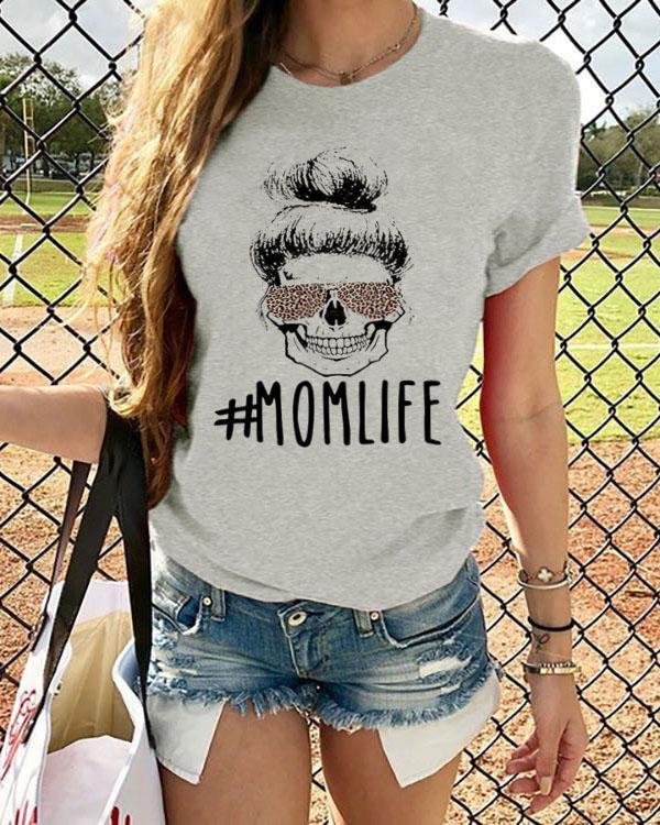 mom life leopard printed t shirt tee p171467