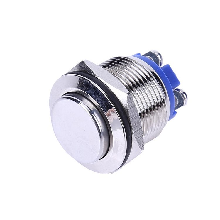 Silver 19Mm 12V Waterproof Metal Car On Off Push Button Switch