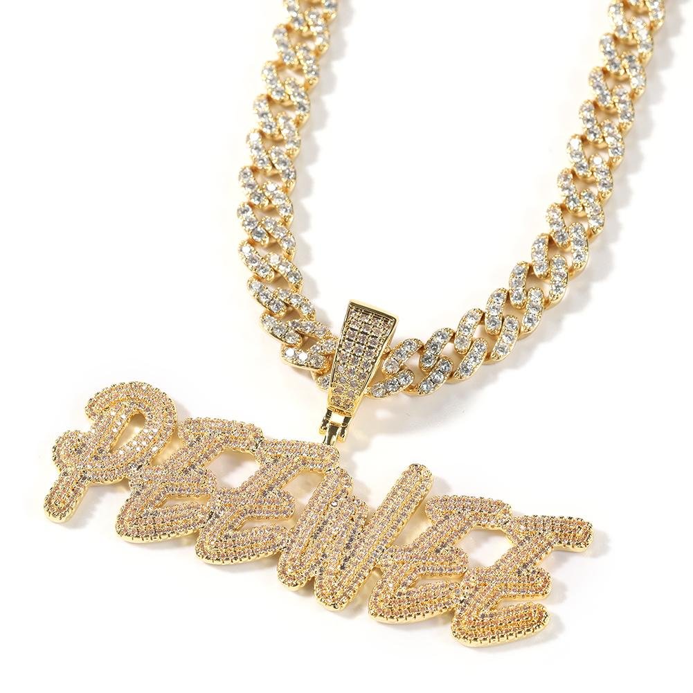 Ice Out Customized Doulble Layer Curise Custom Name Pendant-VESSFUL