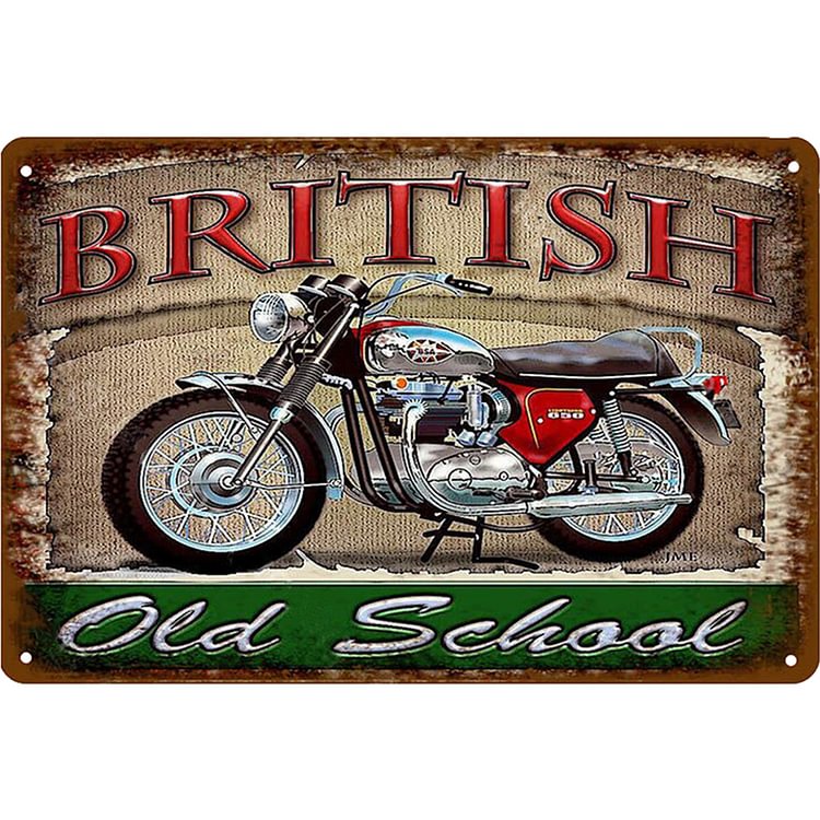British Old School Motorcycle - Vintage Tin Signs/Wooden Signs - 20x30cm & 30x40cm
