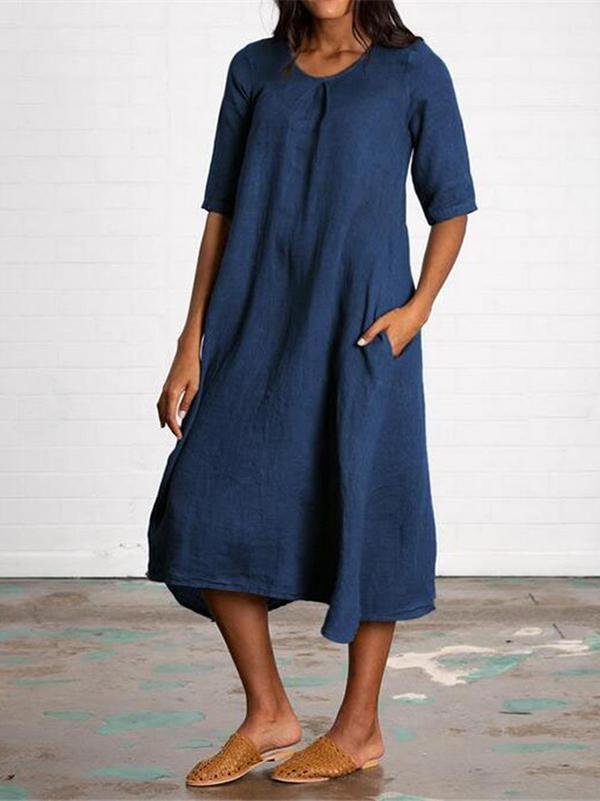 Plus Size Women's Comfortable Cotton Dresses-Mayoulove