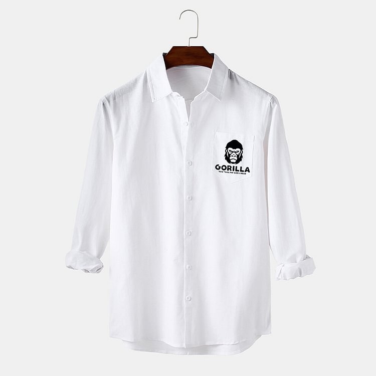 BrosWear Small Orangutan Logo Print Long-Sleeve Shirt