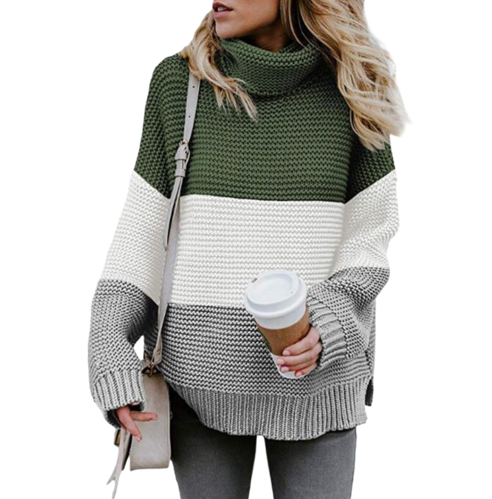 Turtleneck Plus Size Sweater Pullover Warm Sweater-Corachic