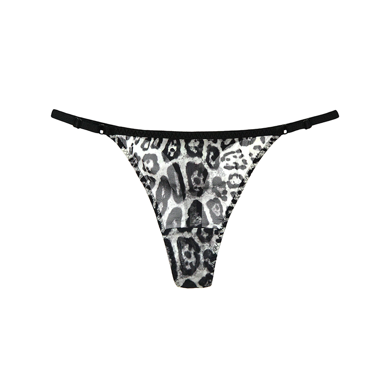 Realsilklife Sexy Leopard Print Silk Thong Panties