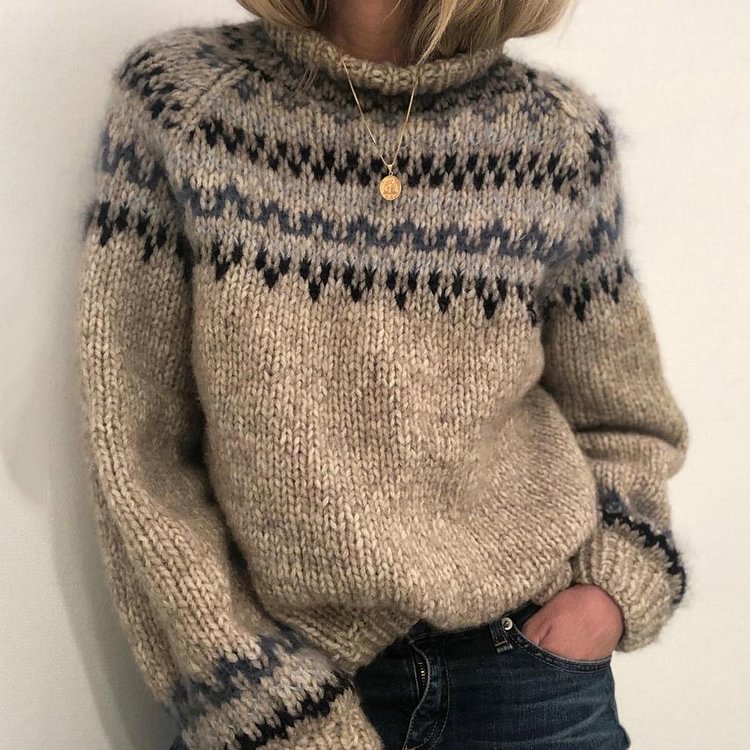 Mayoulove High collar warm women sweater-Mayoulove